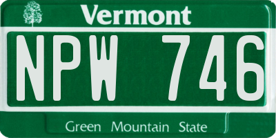 VT license plate NPW746