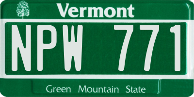 VT license plate NPW771