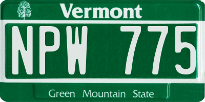 VT license plate NPW775