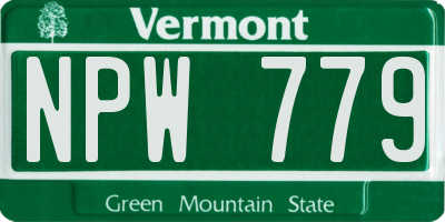 VT license plate NPW779