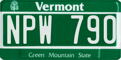 VT license plate NPW790