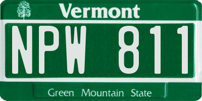 VT license plate NPW811