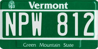 VT license plate NPW812