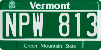 VT license plate NPW813