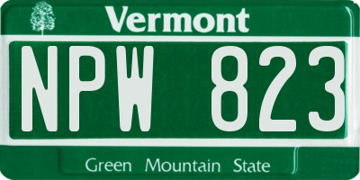 VT license plate NPW823