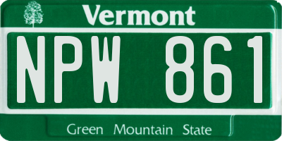 VT license plate NPW861
