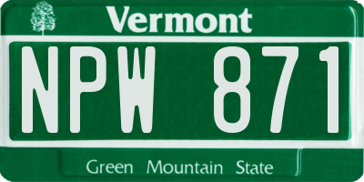 VT license plate NPW871