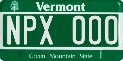 VT license plate NPX000