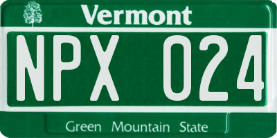 VT license plate NPX024