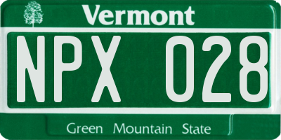 VT license plate NPX028