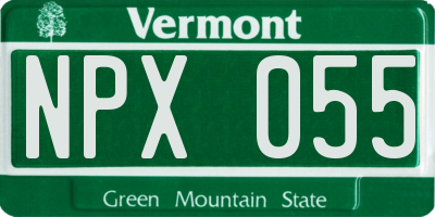 VT license plate NPX055