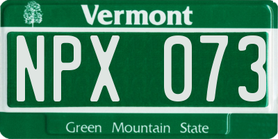 VT license plate NPX073