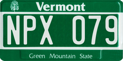 VT license plate NPX079
