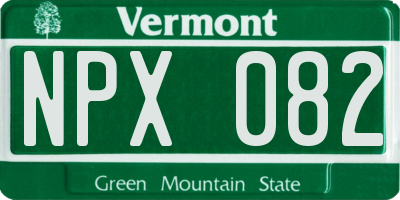VT license plate NPX082