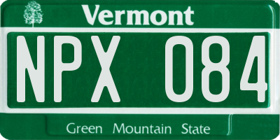 VT license plate NPX084