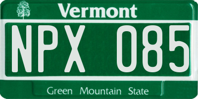 VT license plate NPX085