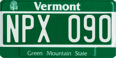 VT license plate NPX090