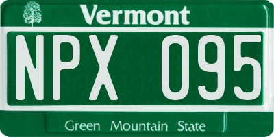 VT license plate NPX095
