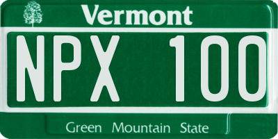VT license plate NPX100