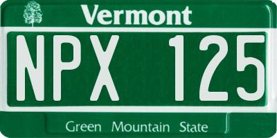 VT license plate NPX125