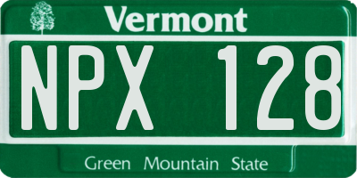 VT license plate NPX128