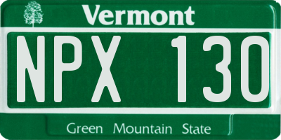 VT license plate NPX130