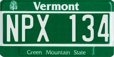 VT license plate NPX134