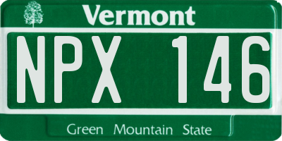 VT license plate NPX146