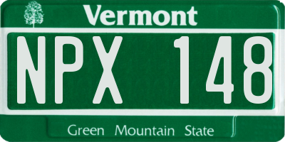 VT license plate NPX148