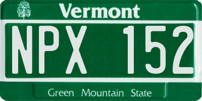 VT license plate NPX152
