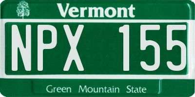 VT license plate NPX155