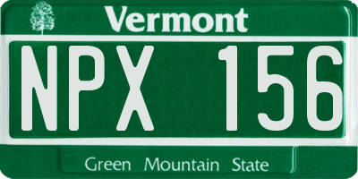 VT license plate NPX156