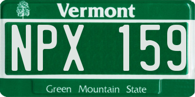 VT license plate NPX159