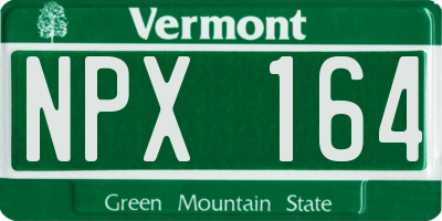 VT license plate NPX164