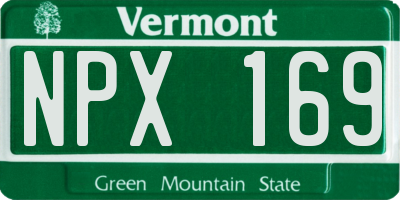 VT license plate NPX169