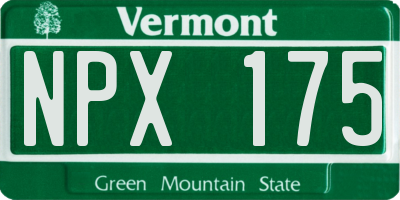 VT license plate NPX175