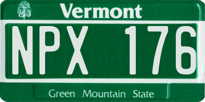 VT license plate NPX176