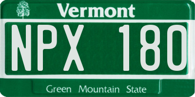 VT license plate NPX180