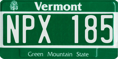 VT license plate NPX185