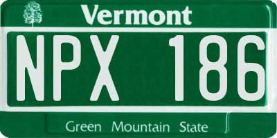 VT license plate NPX186