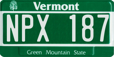 VT license plate NPX187