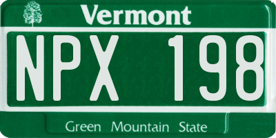 VT license plate NPX198