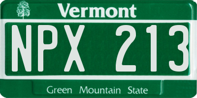 VT license plate NPX213