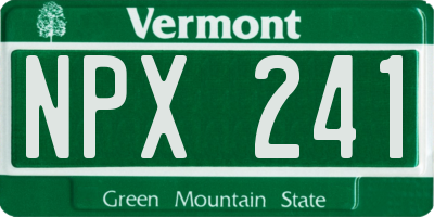 VT license plate NPX241