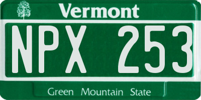 VT license plate NPX253