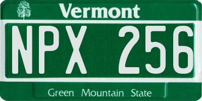VT license plate NPX256