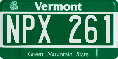VT license plate NPX261