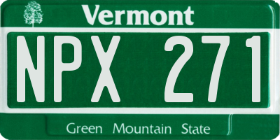 VT license plate NPX271