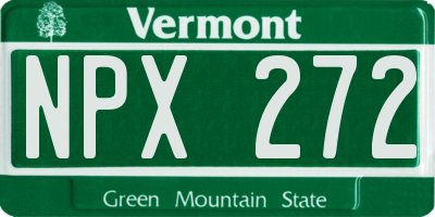 VT license plate NPX272