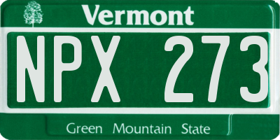 VT license plate NPX273